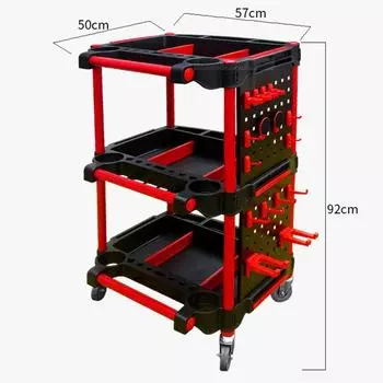 Тележка для шкафа для инструментов с подвесной пластиной, трехслойная тележка для инструментов, инструменты для ремонта в мастерской, ящик для инструментов для хранения инструментов