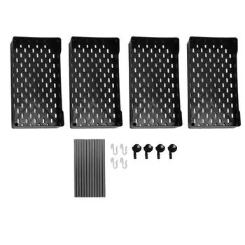 Тележка на колесиках расширенная из полипропилена, нержавеющая сталь, 4 яруса, с колесами, тележка для хранения вещей для ванной комнаты и туалета чёрный