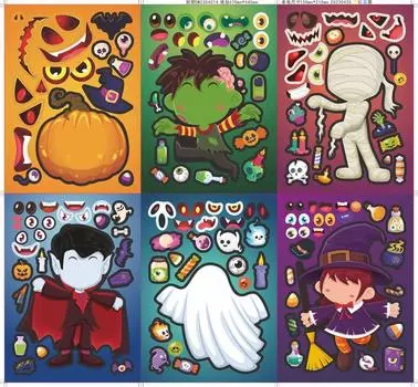 Тема Хэллоуин Креативные Наклейки Вампир Тыква Детские Для DIY Проектов Веселые И