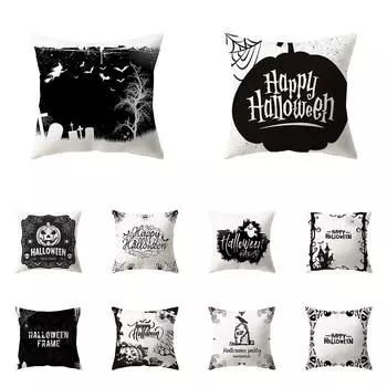 Тема Хэллоуина страшный принт тыквы, чехол для подушки, домашний декор, украшение для дивана, квадратный полиэстер, наволочка 40X40CM