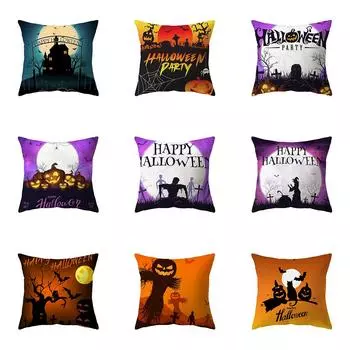 Тема Хэллоуина страшный принт тыквы, чехол для подушки, домашний декор, украшение для дивана, квадратный полиэстер, наволочка 40X40CM