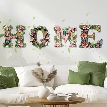 Тема океана HOME Буквы настенные украшения Цветочные весенние знаки океана Деревянные HOME Подвеска Фермерский дом Style 1