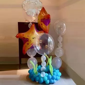 Тема океана, украшение для детской ванны на день рождения, для девочек и мальчиков, морские животные, морские звезды, морские водоросли, пляжный синий воздушный шар, Декор для вечеринки в честь Дня Рождения
