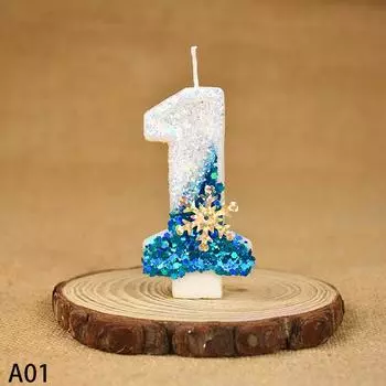 Тема Снежинки Льда 0-9 Свеча-цифра Украшение для торта Принцесса Топперы для торта на день рождения Украшение для торта на свадебную вечеринку Рождественские принадлежности
