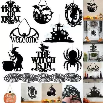 Тематическая вечеринка на Хэллоуин, черный паук и сетка в форме необычного сада, подвесной декор для вздохов, нетканые капли, подвесные украшения 400