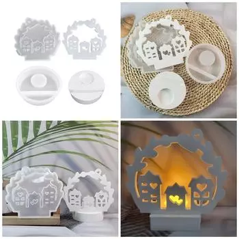 Тематические подвески и подсвечники в виде дома, силиконовые формы для гипсового подсвечника ручной работы, домашний декор, ремесло