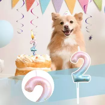 Тематические свечи на день рождения с номером 2, Топпер для торта на день рождения для мальчиков и девочек, украшения на день рождения, товары для вечеринок One Size розовый