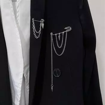 Темная брошь-кулон с кисточкой для мужчин и женщин, винтажные броши в стиле панк, готика, уличная одежда в стиле Харадзюку, ювелирные изделия S