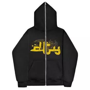 Темная спортивная рубашка, мужские и женские толстовки с капюшоном, готическая пара, Harajuku, большой размер, длинная толстовка с капюшоном на молнии S