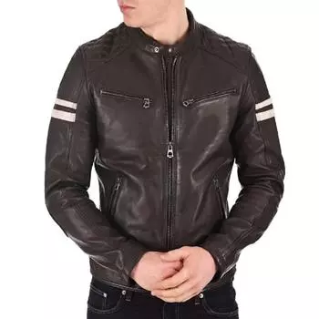 Темно-коричневая мужская куртка из натуральной кожи Noora XS