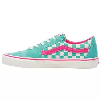 Темно-розовые кроссовки унисекс Vans Sk8-Low в клетку VN0A4UUK6A0