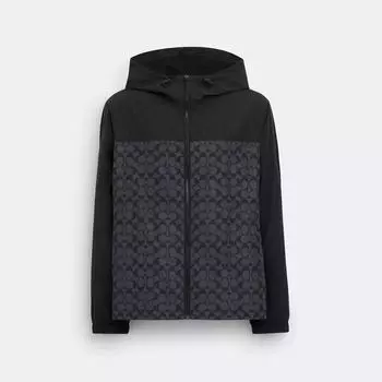 Темно-серая ветровка с молнией во всю длину Coach Signature