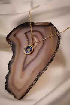 Темно-синее эмалированное золотое колье в виде глаз