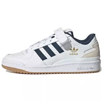 Темно-синие кроссовки унисекс adidas Forum Low White Crew Cloud-White Gum GY2648 46