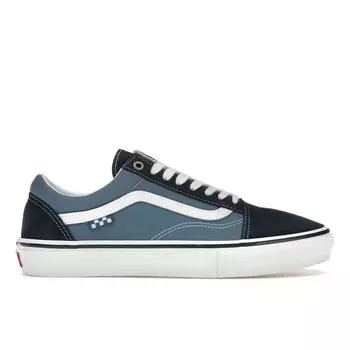 Темно-синие кроссовки унисекс в шахматную клетку Vans Skate Old Skool Сине-белые VN0A5FCBNAV