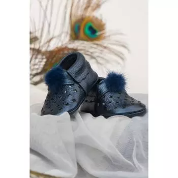 Темно-синие лоферы из натуральной кожи Pony Pearlescent