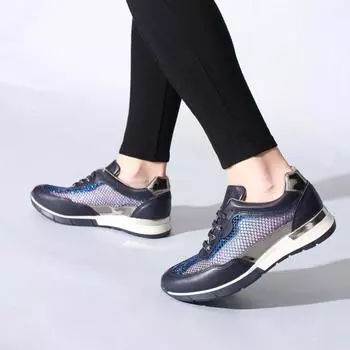 Темно-синие матовые женские кроссовки