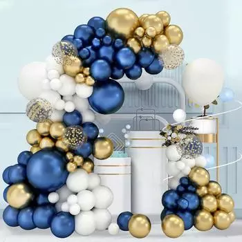 Темно-синие золотые шарики-макаруны гирлянда арка комплект свадьба день рождения вечеринка декор конфетти латексные шары для детей декор для детского душа as picture