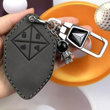 Темно-синий чехол для ключа S7 для гибридного электромобиля Changan SL03 Extended Range 2023 года L type single leather case