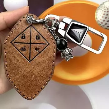 Темно-синий чехол для ключа SL03 для электрических и гибридных моделей Changan темно-синего цвета S7 2023 года L type single leather case коричневый