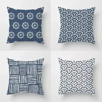 Темно-синий диван, наволочка, подушка, кровать, дом, гостиная, автомобиль, офис 40x40cm