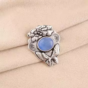 Темно-синий камень кошачий глаз Ювелирные изделия из штампованного серебра 925 пробы Ручной работы Стильный кулон CP-6-48