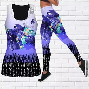 Темно-синий наряд для йоги с цветочным принтом и ветряной мельницей для женщин, модные леггинсы для тренировок, спортивные повседневные штаны для фитнеса и йоги XS циан