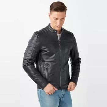 Темно-синяя куртка из натуральной кожи Orlando