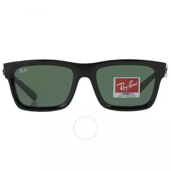 Темно-зеленые прямоугольные солнцезащитные очки унисекс Ray Ban Warren на биологической основе RB4396 667771 57