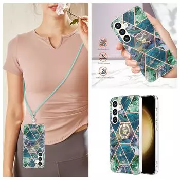 Темно-зеленый мраморный ремешок со съемной пряжкой или кольцо против падения или гладкий чехол для Samsung iPhone Xiaomi Redmi Oppo Nokia Moto... Redmi Note 10 Pro Max