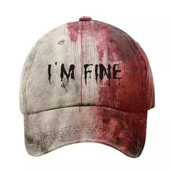 Темное пятно крови Унисекс бейсболка Дышащая шляпа для защиты от солнца Шляпа в стиле Хэллоуина Бейсболка с изогнутым козырьком One Size A