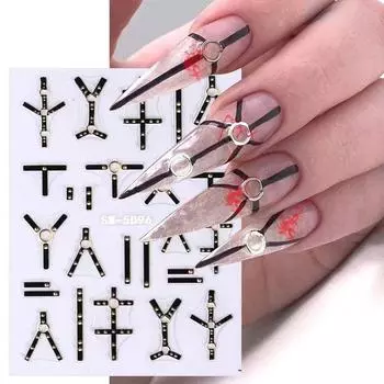 Темные демонические глаза для ногтей на Хэллоуин, наклейки для ногтей в форме клоунской маски для губ на Хэллоуин для девочек/леди SW-5D96