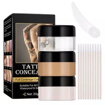 Темные пятна Cover Up 2 цвета макияж водостойкий потостойкий Cover Up Skin Concealer Set долговечный подходит для темных пятен витилиго чёрный