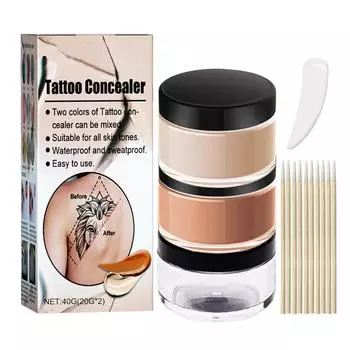 Темные пятна Cover Up 2 цвета макияж водостойкий потостойкий Cover Up Skin Concealer Set долговечный подходит для темных пятен витилиго One Size белый