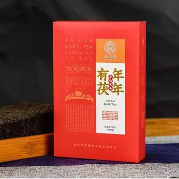 Темный чай Аньхуа, 2019 г. Чай Фу ручной работы с цветочным чаем Темный прессованный чай 1000 г 1000g