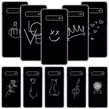 Темный чехол для телефона с абстрактным рисунком лица для Samsung Galaxy S20 FE S10 Plus S21 S22 Ultra S10E S9 S8 S7 Edge J4 + чехол Fundas Samsung S20 FE