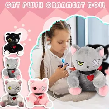 Темный Эмоциональный Кот Плюшевые Украшения Кукла Подарок Подруга Интернет Игрушка Кукла One Size чёрный