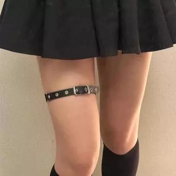 Темный панк-брат, красотка, пряжка, кожаное кольцо для ноги, ремень для ноги, юбка, сексуальное кольцо для бедра, металлические леггинсы, цепочка