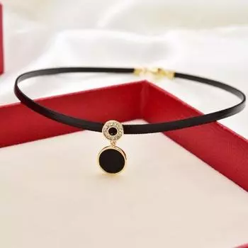 Темный стиль, женское ожерелье на ключице, круглый кулон, регулируемая длина, женское колье, ожерелье, ювелирное изделие, подарок серебряный