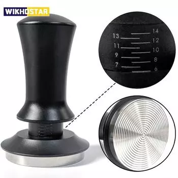 Темпер для кофе 51/58 мм с волнистой основой Темпер для эспрессо Бариста подпружиненный темпер для кофе с индикацией глубины аксессуары для кофе 51mm