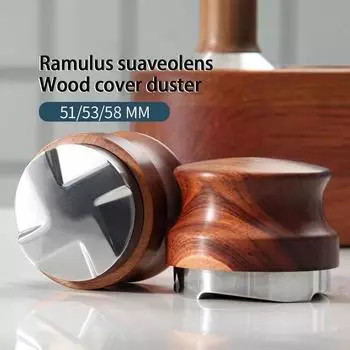 Темпер для кофе эспрессо 51/53/58 мм палисандровое дерево распределитель кофе салфетка молоток для пудры аксессуары для пресса для наполнения кофе 51mm шоколадный