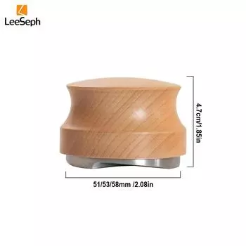 Темпер для кофе, профессиональные ручные темперы для эспрессо 51/53/58 мм, регулируемая глубина, темпер для кофе из нержавеющей стали с буковой древесиной 51mm