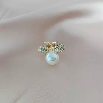 Temperament Bee Pearl Пряжка Брошь Premium Temperament Женская шелковая пряжка для шарфа Фиксированная булавка для одежды