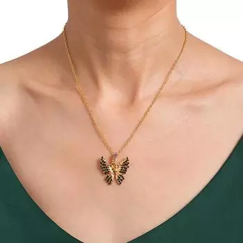 Темперамент, богиня-бабочка, французский ретро, черный циркон, кулон-бабочка, цепочка на ключицу, холодный ветер, дизайн, смысл, цепочка на ключицу на шею