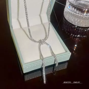 Темперамент бант ожерелье женский дизайн чувство ниша личность простая ключичная цепочка расширенный смысл ins прилив онлайн знаменитость ожерелье