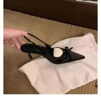 Temperament bow single shoes women s new summer pointed high heels bag head stiletto women s shoes 35