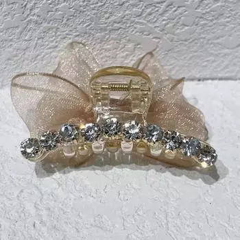 Temperament Bowknot Hair Claw Women s Hair Clip Rhinestones Hair Crab Korean style Hairpin шампанского