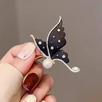Temperament Butterfly Brooch Elegant Light Luxury Brooches Versatile Exquisite Corsage Clothing Accessories Gifts чёрный