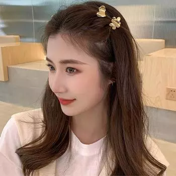 Темперамент цинковый сплав цинковый сплав металлический коготь для волос женские аксессуары для волос корейский стиль заколка для волос маленькая боковая заколка gold-Flower