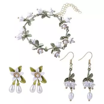 Темперамент Цветок Подвеска Женщины Серьги-гвоздики Браслеты Ключица Цепь Чокер Корейское Ожерелье bracelet